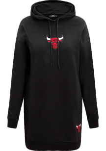 Pro Standard Chicago Bulls Womens Black Hoodie Short Sleeve Dress