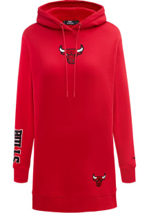 Pro Standard Chicago Bulls Womens Red Hoodie Short Sleeve Dress