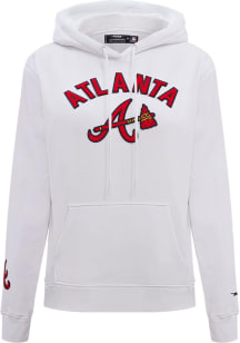 Pro Standard Atlanta Braves Womens White Classic Hooded Sweatshirt