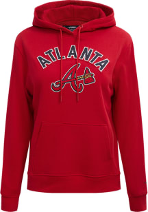 Pro Standard Atlanta Braves Womens Red Classic Hooded Sweatshirt