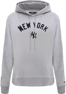 Pro Standard New York Yankees Womens Grey Classic Hooded Sweatshirt