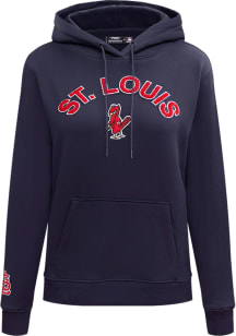 Pro Standard St Louis Cardinals Womens Navy Blue Classic Hooded Sweatshirt