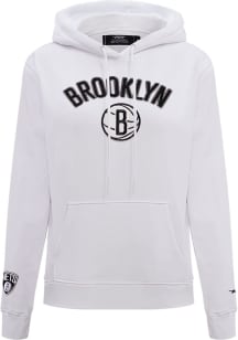 Pro Standard Brooklyn Nets Womens White Classic Hooded Sweatshirt