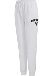 Pro Standard Milwaukee Bucks Womens Classic White Sweatpants