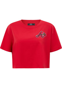 Pro Standard Atlanta Braves Womens Red Boxy Short Sleeve T-Shirt