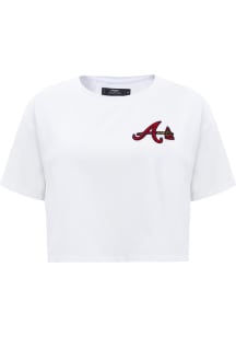Pro Standard Atlanta Braves Womens White Boxy Short Sleeve T-Shirt