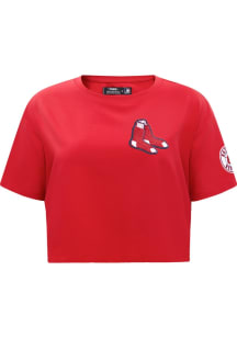 Pro Standard Boston Red Sox Womens Red Boxy Short Sleeve T-Shirt