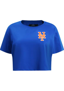 Pro Standard New York Mets Womens Blue Boxy Short Sleeve T-Shirt