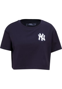 Pro Standard New York Yankees Womens Navy Blue Boxy Short Sleeve T-Shirt