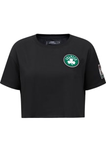 Pro Standard Boston Celtics Womens Black Boxy Short Sleeve T-Shirt