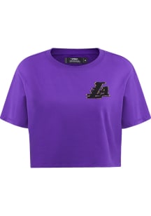 Pro Standard Los Angeles Lakers Womens Purple Boxy Short Sleeve T-Shirt