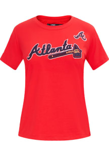 Pro Standard Atlanta Braves Womens Red Slim Fit Short Sleeve T-Shirt