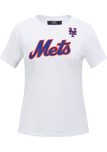 Pro Standard New York Mets Womens White Slim Fit Short Sleeve T-Shirt