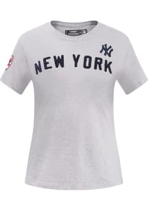 Pro Standard New York Yankees Womens Grey Slim Fit Short Sleeve T-Shirt