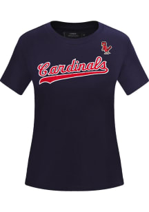 Pro Standard St Louis Cardinals Womens Navy Blue Slim Fit Short Sleeve T-Shirt