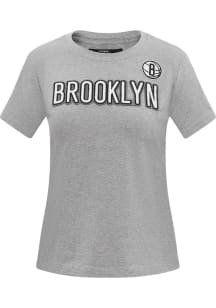 Pro Standard Brooklyn Nets Womens Grey Slim Fit Short Sleeve T-Shirt