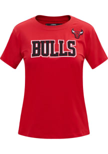 Pro Standard Chicago Bulls Womens Red Slim Fit Short Sleeve T-Shirt