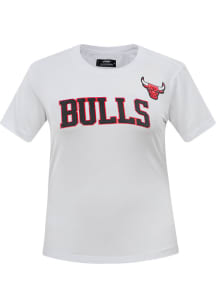 Pro Standard Chicago Bulls Womens White Slim Fit Short Sleeve T-Shirt