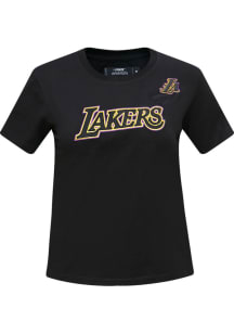 Pro Standard Los Angeles Lakers Womens Black Slim Fit Short Sleeve T-Shirt