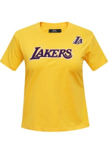 Pro Standard Los Angeles Lakers Womens Yellow Slim Fit Short Sleeve T-Shirt
