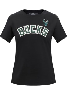 Pro Standard Milwaukee Bucks Womens Black Slim Fit Short Sleeve T-Shirt