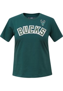 Pro Standard Milwaukee Bucks Womens Green Slim Fit Short Sleeve T-Shirt