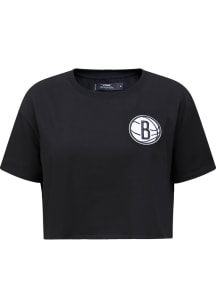 Pro Standard Brooklyn Nets Womens Black Boxy Short Sleeve T-Shirt