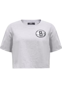 Pro Standard Brooklyn Nets Womens Grey Boxy Short Sleeve T-Shirt
