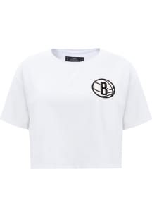Pro Standard Brooklyn Nets Womens White Boxy Short Sleeve T-Shirt