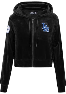 Pro Standard Los Angeles Dodgers Womens Black Velour Long Sleeve Full Zip Jacket