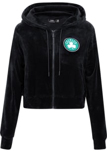 Pro Standard Boston Celtics Womens Black Velour Long Sleeve Full Zip Jacket