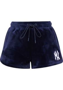 Pro Standard New York Yankees Womens Navy Blue Velour Shorts