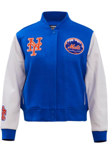 Pro Standard New York Mets Womens Blue Wool Varsity Heavy Weight Jacket