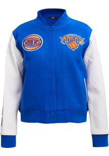 Pro Standard New York Knicks Womens Blue Wool Varsity Heavy Weight Jacket