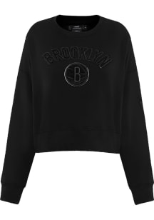 Pro Standard Brooklyn Nets Womens Black Tonal Crew Sweatshirt