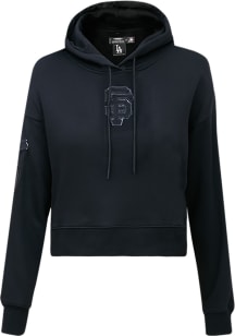 Pro Standard San Francisco Giants Womens Black Tonal Cropped Hooded Sweatshirt
