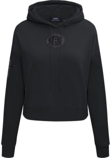 Pro Standard Brooklyn Nets Womens Black Tonal Cropped Hooded Sweatshirt