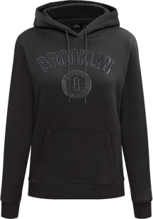 Pro Standard Brooklyn Nets Womens Black Tonal Hooded Sweatshirt