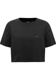 Pro Standard Los Angeles Dodgers Womens Black Tonal Boxy Short Sleeve T-Shirt