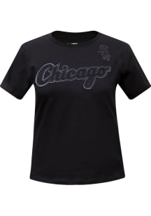 Pro Standard Chicago White Sox Womens Black Tonal Slim Fit Short Sleeve T-Shirt