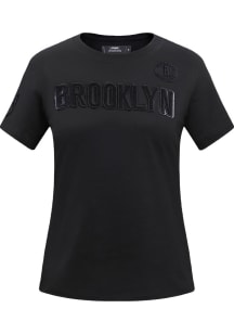 Pro Standard Brooklyn Nets Womens Black Tonal Slim Fit Short Sleeve T-Shirt