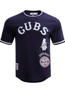 Pro Standard Chicago Cubs Navy Blue Retro Chenille Short Sleeve Fashion T Shirt