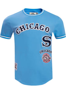 Pro Standard Chicago White Sox Blue Retro Chenille Striped Short Sleeve Fashion T Shirt