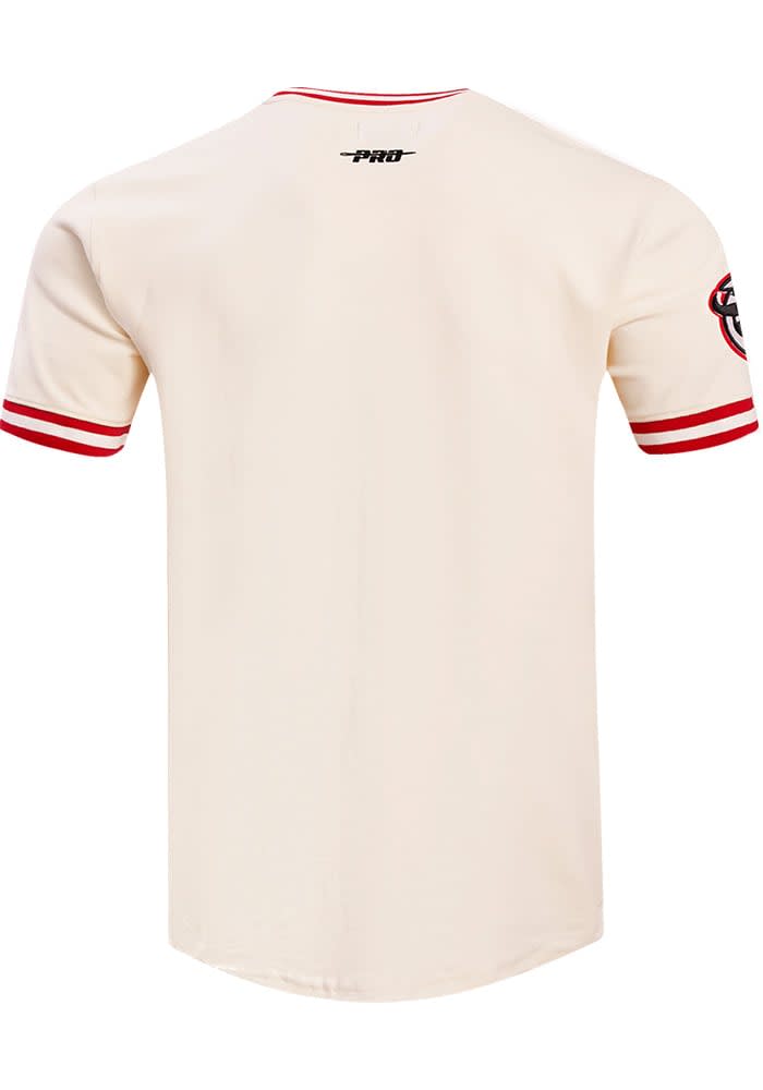 Pro Standard Cincinnati Reds Retro Chenille Striped Short Sleeve Fashion T Shirt