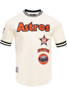 Pro Standard Houston Astros White Retro Chenille Striped Short Sleeve Fashion T Shirt