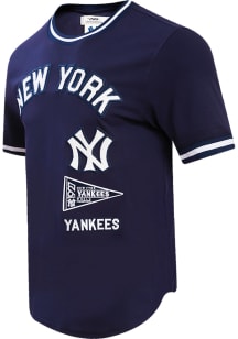 Pro Standard New York Yankees Navy Blue Retro Chenille Short Sleeve Fashion T Shirt