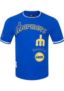 Pro Standard Seattle Mariners Blue Retro Chenille Short Sleeve Fashion T Shirt