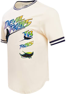 Pro Standard Toronto Blue Jays White Retro Chenille Striped Short Sleeve Fashion T Shirt