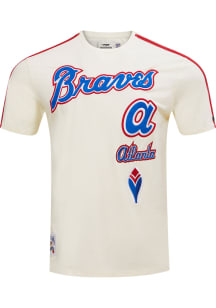 Pro Standard Atlanta Braves White Retro Chenille Short Sleeve Fashion T Shirt