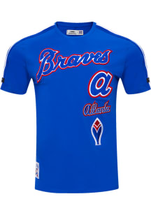 Pro Standard Atlanta Braves Blue Retro Chenille Short Sleeve Fashion T Shirt